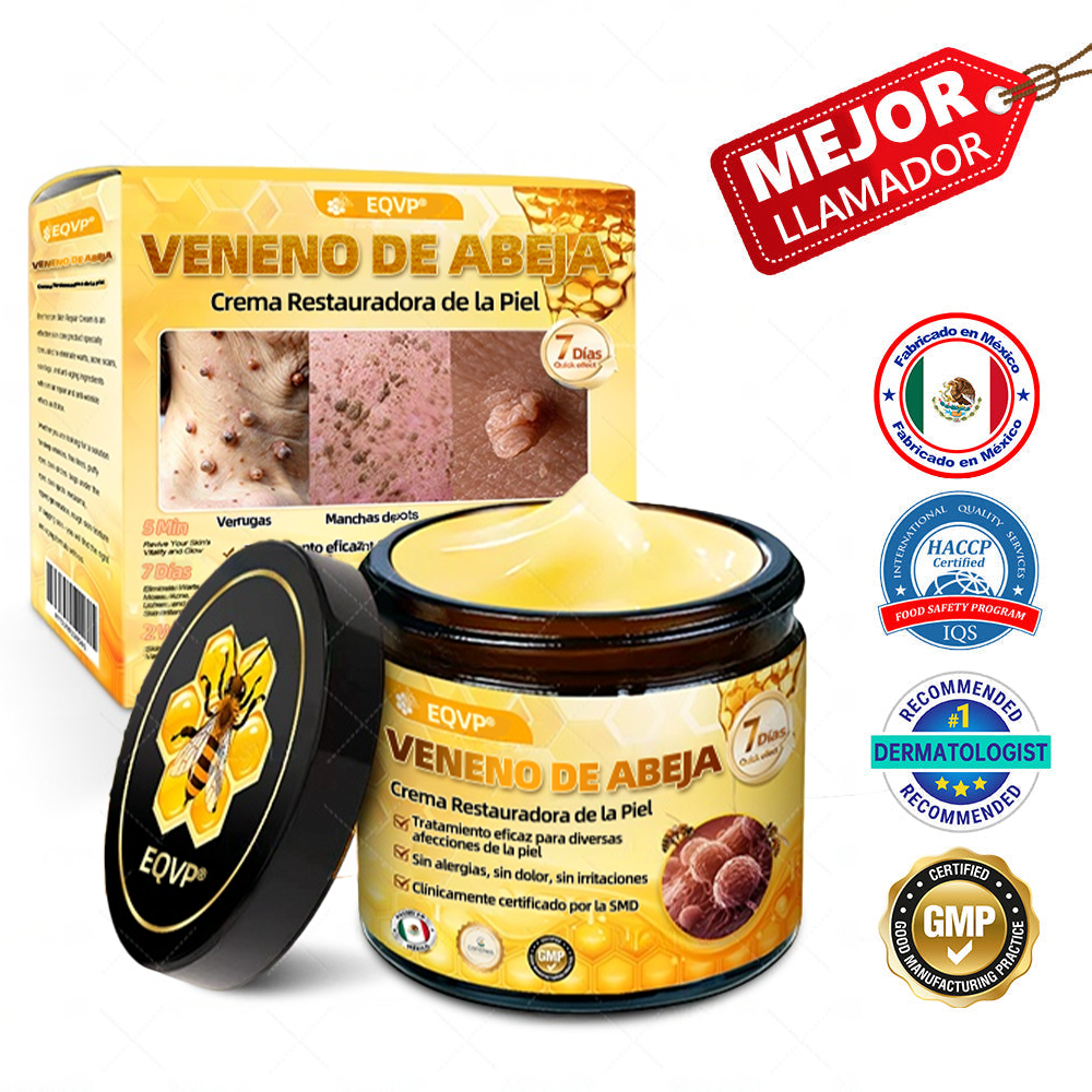 Hecho y enviado desde México🎉Crema restauradora de piel con veneno de abeja EQVP® ⏰ ÚLTIMO DÍA 80% DE DESCUENTO